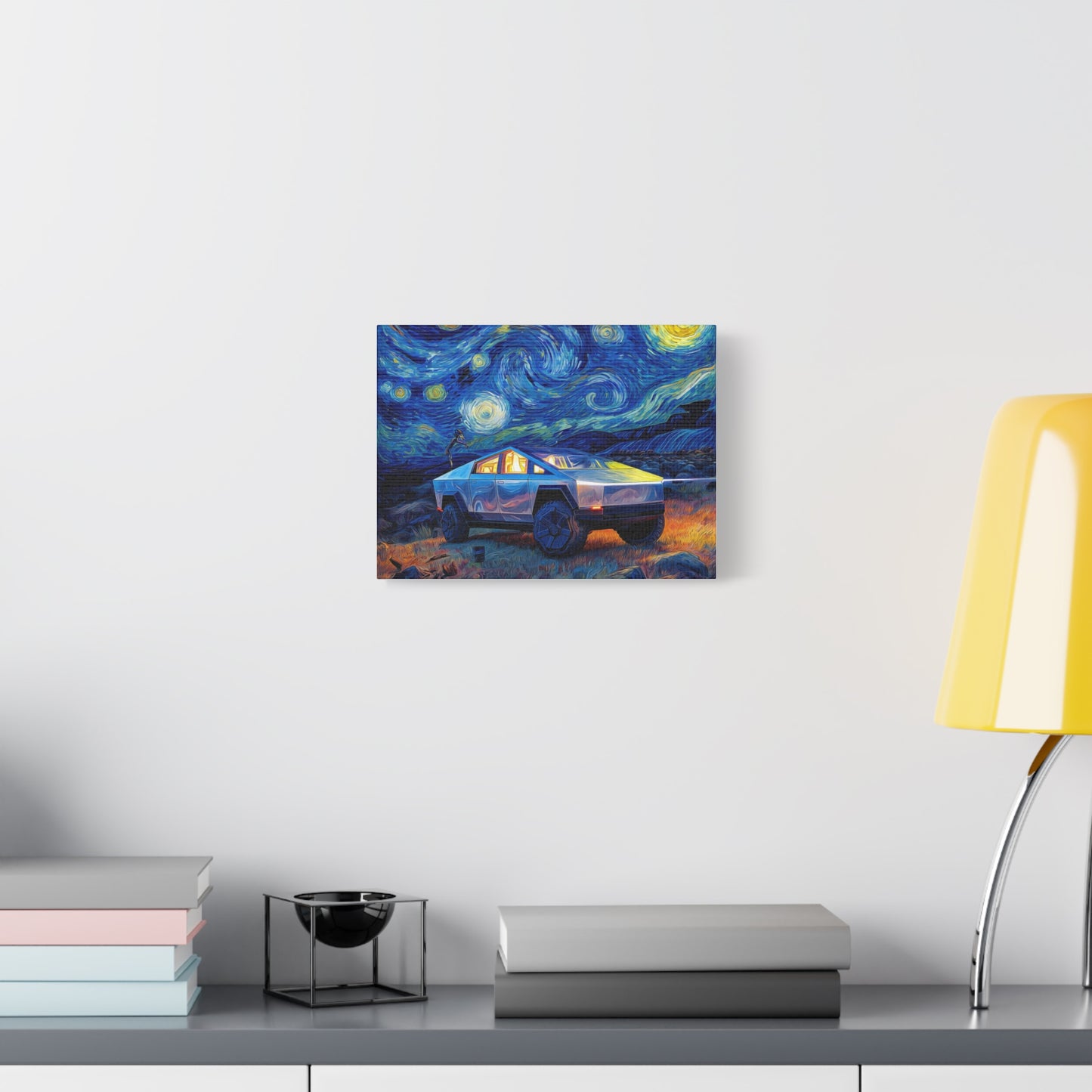 Starry Night Cybertruck Canvas Art - Modern Wall Decor